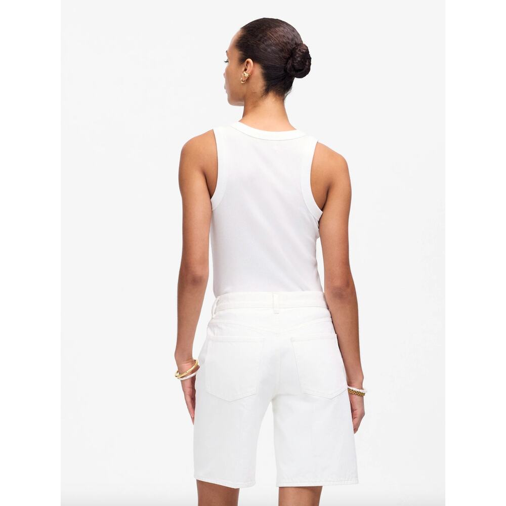 Madewell The 1997 Denim Bermuda Short Pure White Rigid High Rise US 27 NWOT - Picture 4 of 13